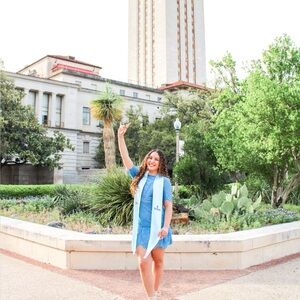 Saylor Darian Blue Lace Mini Dress with Open Back Size Medium